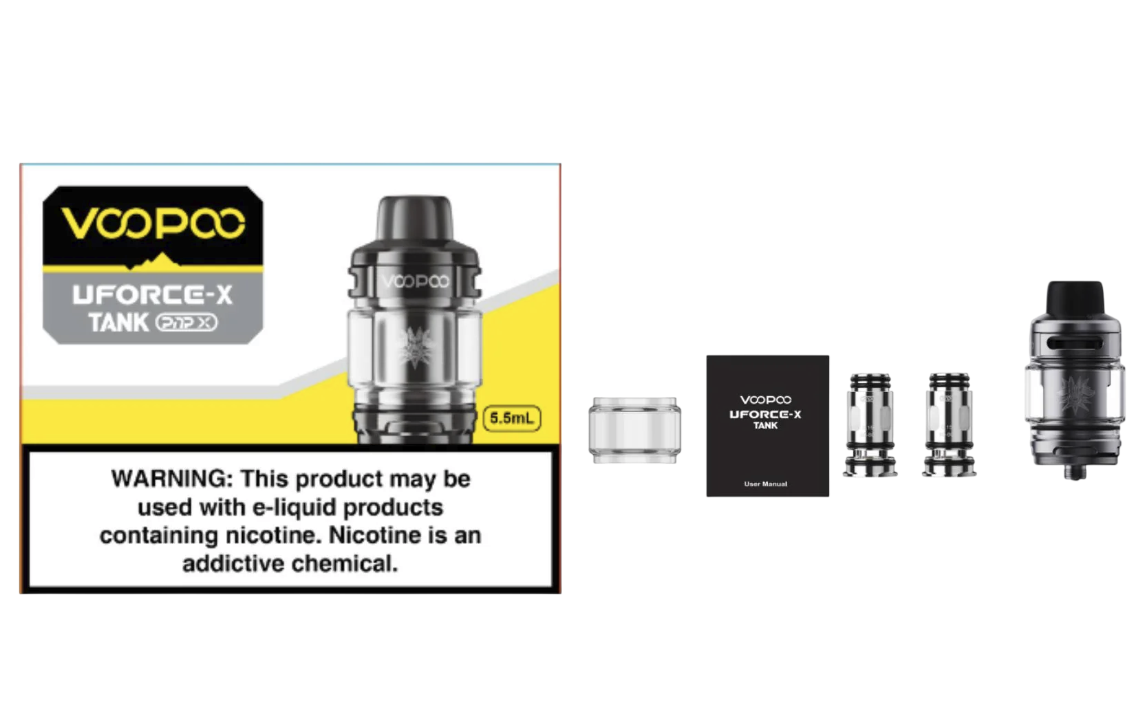 Атомайзер VooPoo Uforce-X Tank (5.5ml, полный комплект)