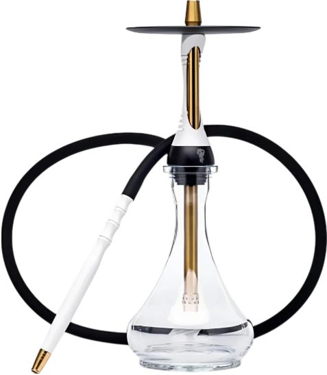 Кальян Alpha Hookah Model S Snow White (Комплект: шахта, шланг, мундштук, колба прозрачная)