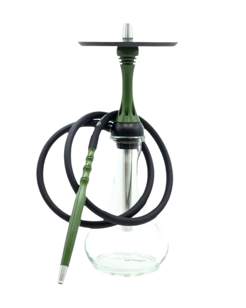 Кальян Alpha Hookah - X VNDL Olive (Комплект: шахта, шланг, мундштук, колба прозрачная)