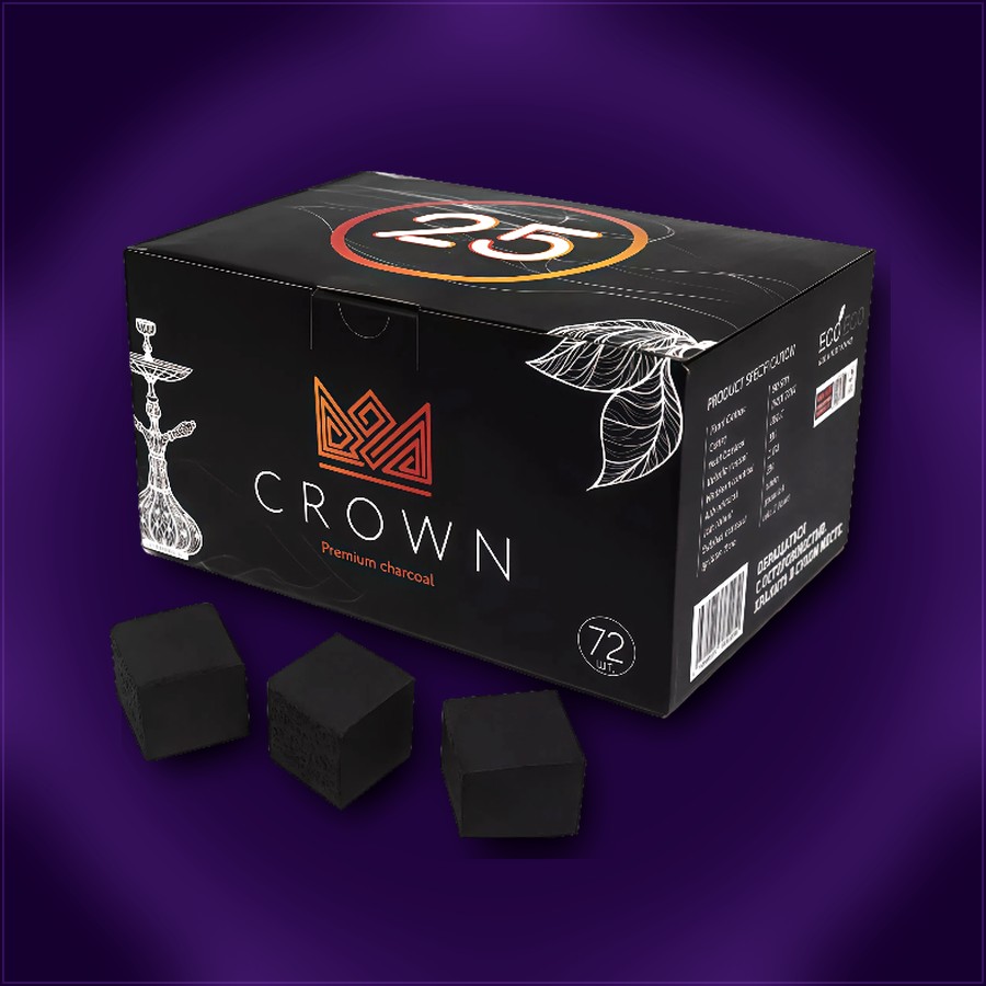 Кокосовый уголь Crown 25 мм из каталога Medusa — кубики на студийном фоне