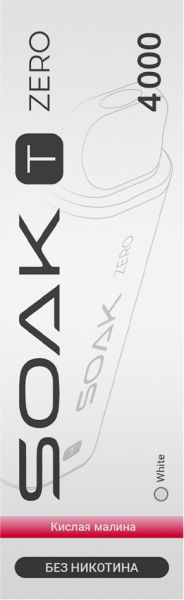 ЭС SOAK T ZERO до 4000 тяг (Без никотина) (акциз)